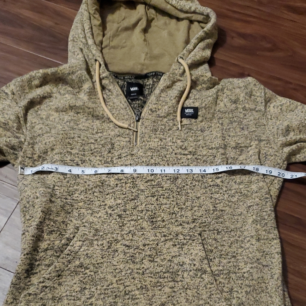 Vans Off The Wall Men's Olive Heather Half-Zip Hoodie Sweater - Picture 5 of 11